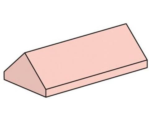 LEGO 10007 2x4 Sand Red Ridge Roof Tiles, Steep Sloped
