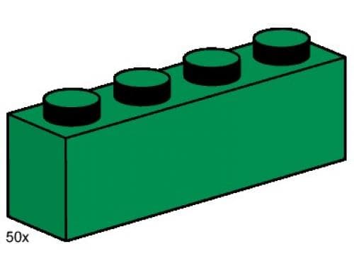LEGO 3471 1x4 Dark Green Bricks