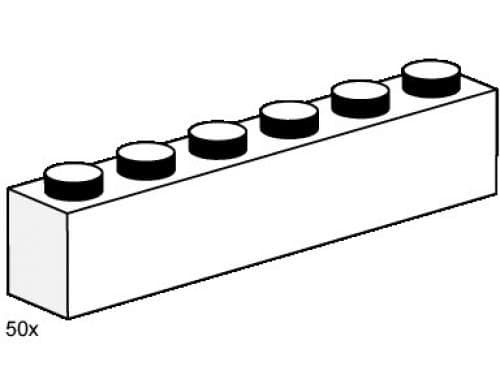 LEGO 3475 1x6 White Bricks