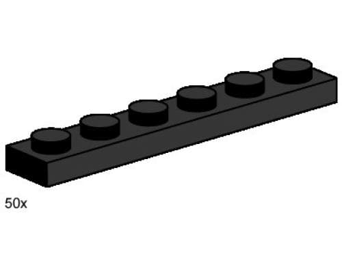 LEGO 3486 1x6 Black Plates