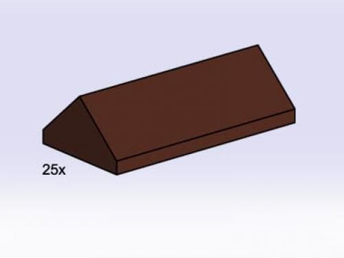 LEGO 3756 2x4 Ridge Roof Tiles Steep Sloped Brown