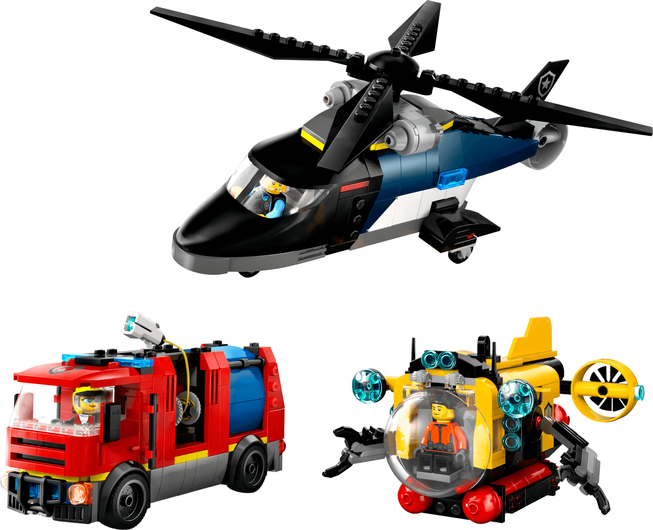 LEGO 60462 Helicopter, Fire Truck & Submarine Remix