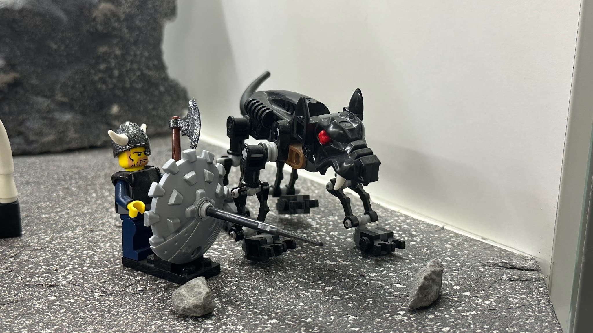 LEGO 7015 Viking Warrior challenges the Fenris Wolf