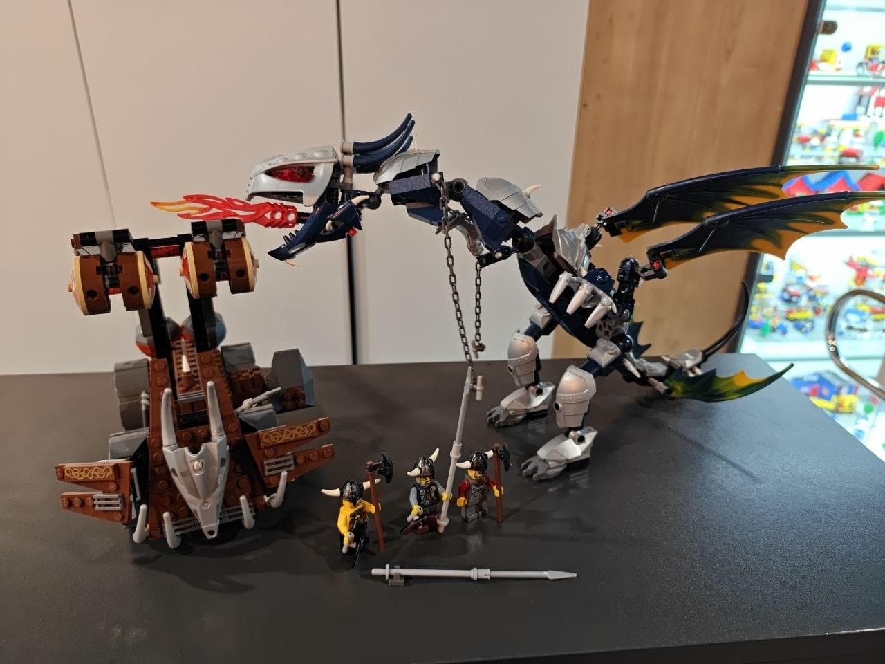 LEGO 7021 Viking Double Catapult vs. the Armored Ofnir Dragon
