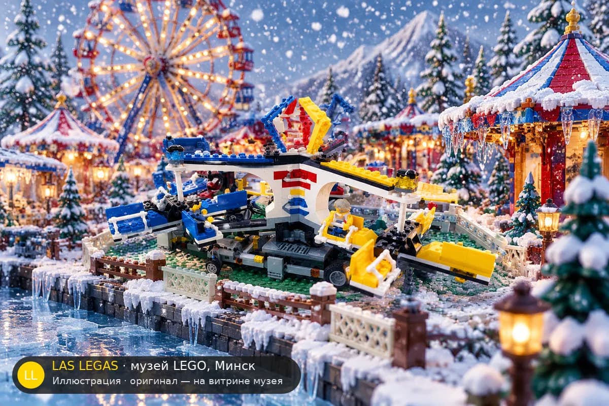 Иллюстрация: LEGO 10244 Ярмарочный аттракцион в диораме своего сюжета