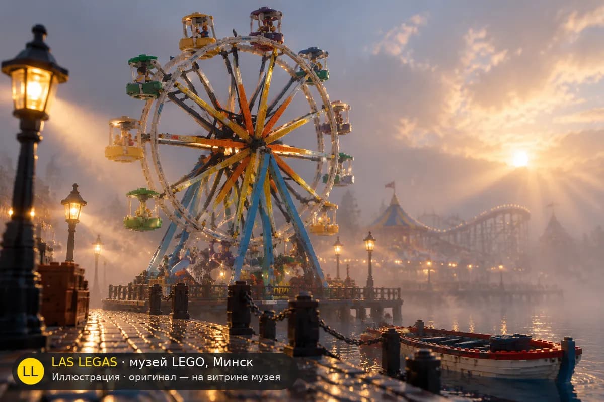 Иллюстрация: LEGO 10247 Колесо обозрения в диораме своего сюжета