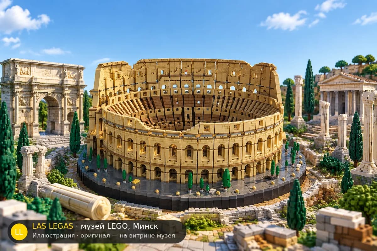 Иллюстрация: LEGO 10276 Колизей в диораме своего сюжета