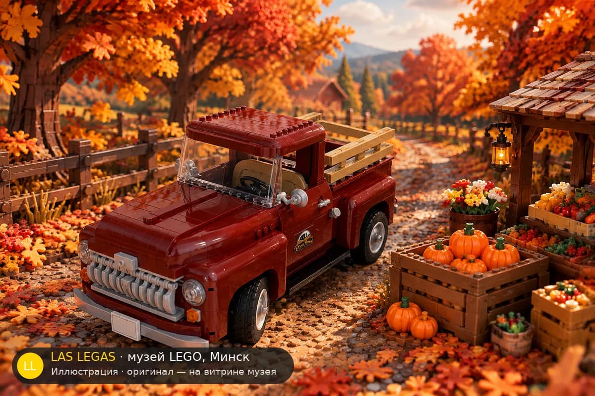 Иллюстрация: LEGO 10290 Пикап в диораме своего сюжета