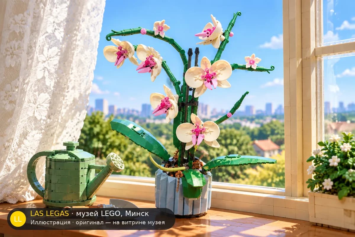 Иллюстрация: LEGO 10311 Орхидея в диораме своего сюжета