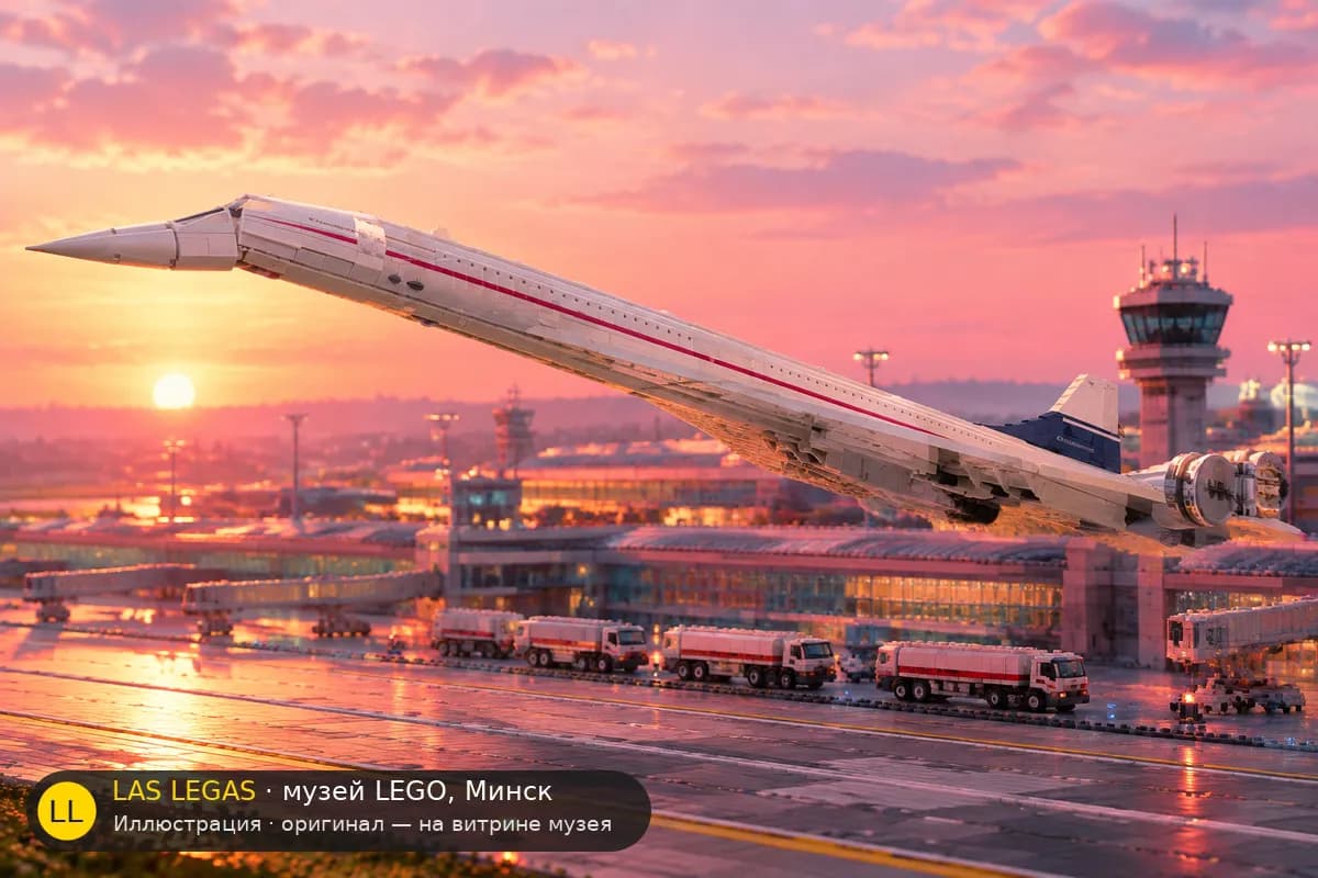 Иллюстрация: LEGO 10318 Конкорд в диораме своего сюжета