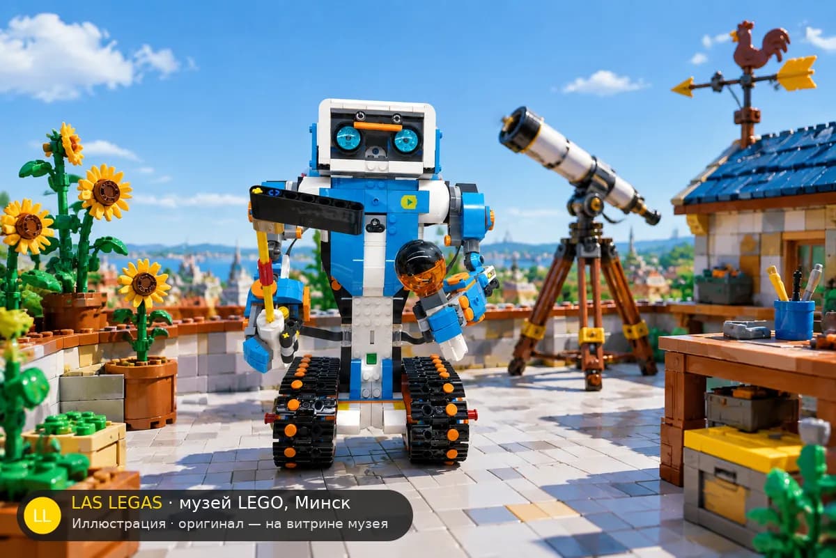 Иллюстрация: LEGO 17101 Творческий набор Boost в диораме своего сюжета