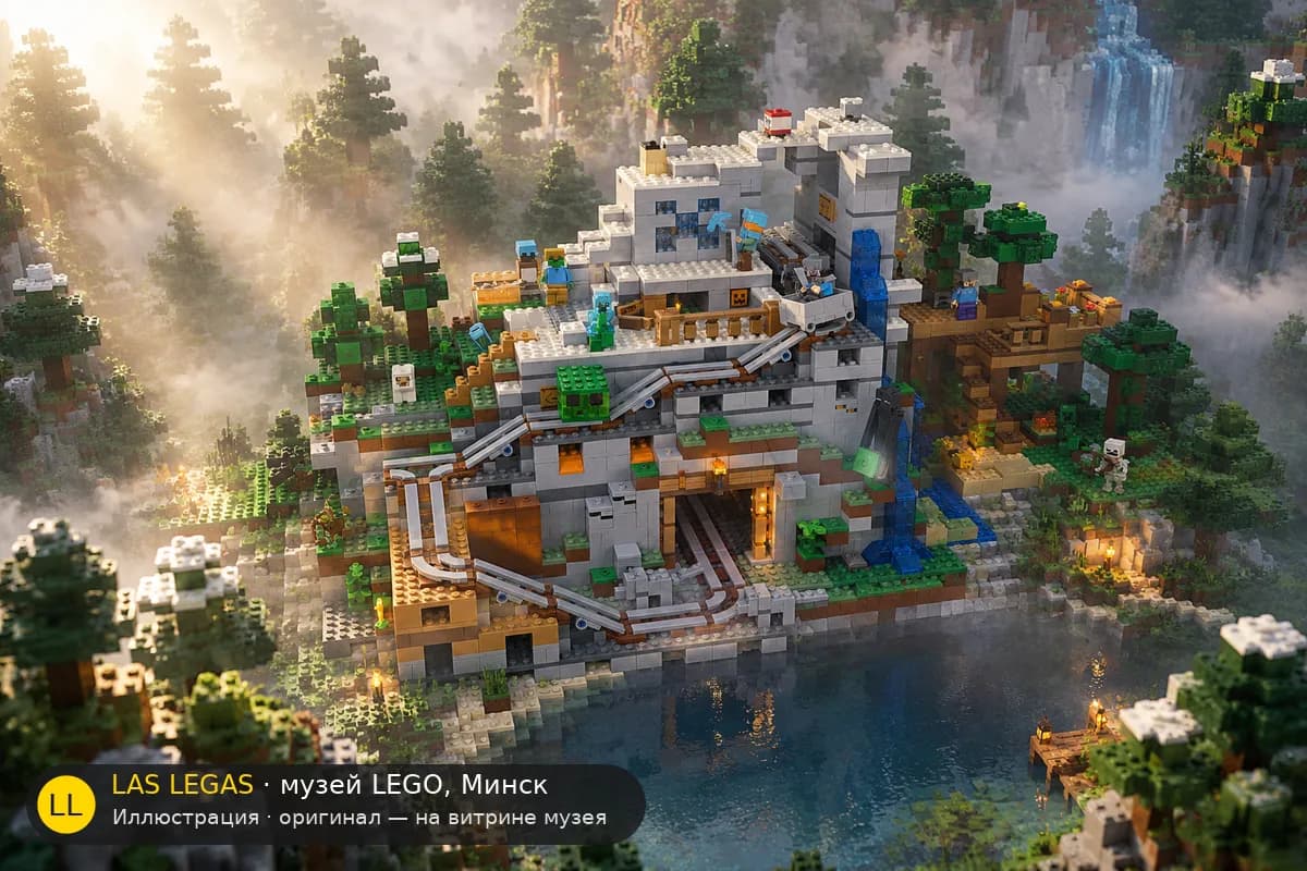 Иллюстрация: LEGO 21137 Горная пещера в диораме своего сюжета