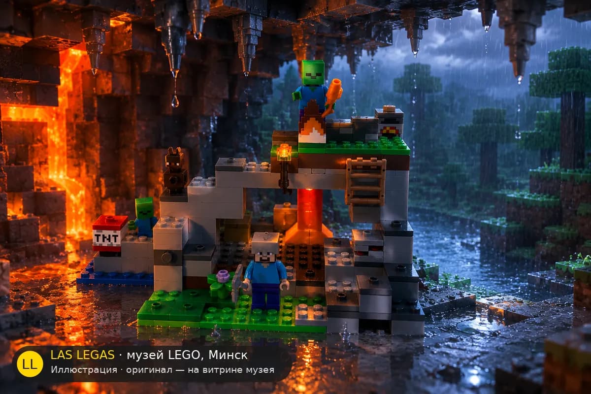 Иллюстрация: LEGO 21141 Пещера зомби в диораме своего сюжета