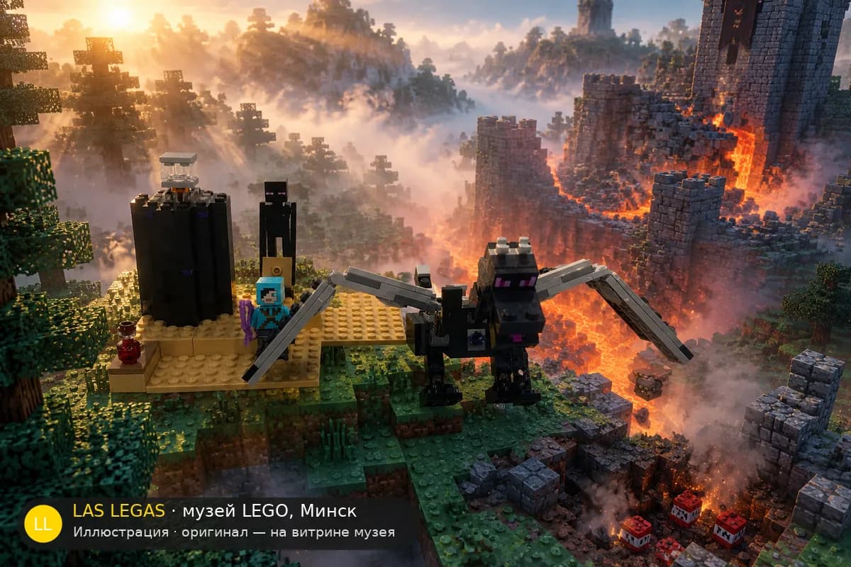 Иллюстрация: LEGO 21151 Последняя битва в диораме своего сюжета