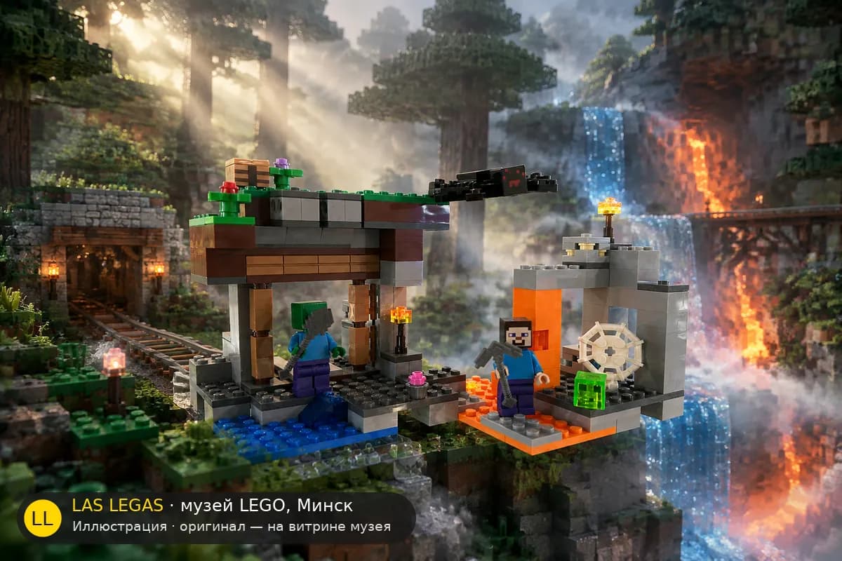 Иллюстрация: LEGO 21166 Заброшенная шахта в диораме своего сюжета