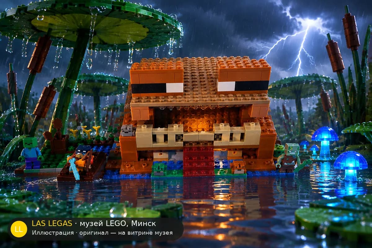 Иллюстрация: LEGO 21256 Дом лягушки в диораме своего сюжета