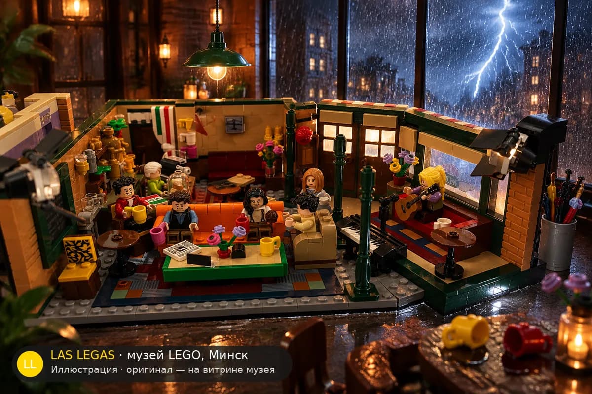 Иллюстрация: LEGO 21319 Центральная кофейня в диораме своего сюжета