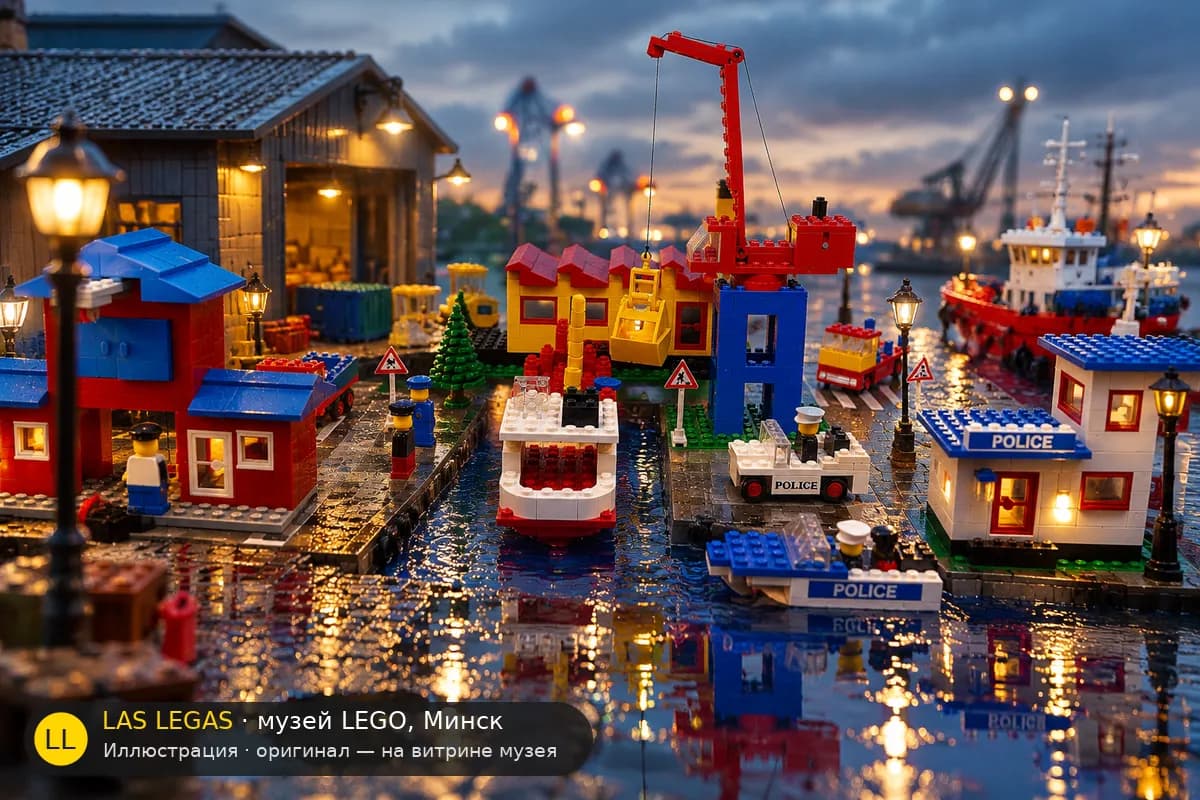 Иллюстрация: LEGO 364 Порт в диораме своего сюжета