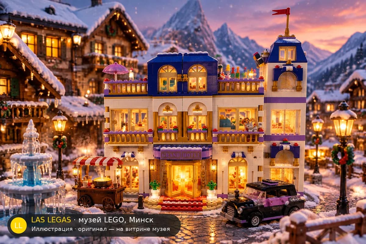 Иллюстрация: LEGO 41101 Гранд-отель Хартлейк в диораме своего сюжета