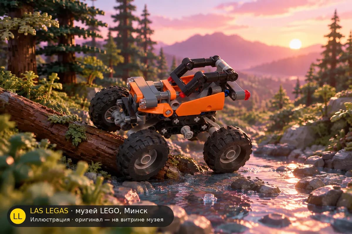 Иллюстрация: LEGO 42001 Мини-внедорожник в диораме своего сюжета