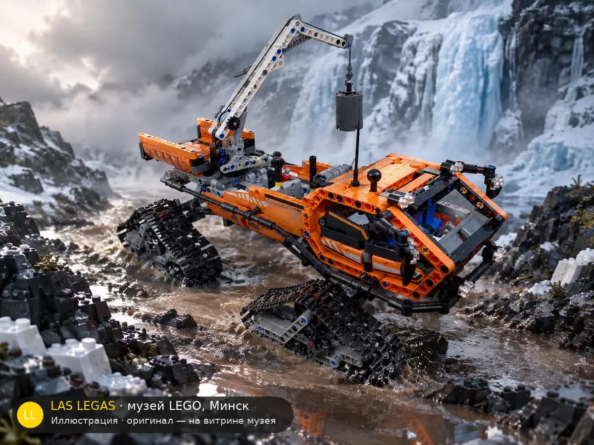 Иллюстрация: LEGO 42038 Арктический грузовик в диораме своего сюжета