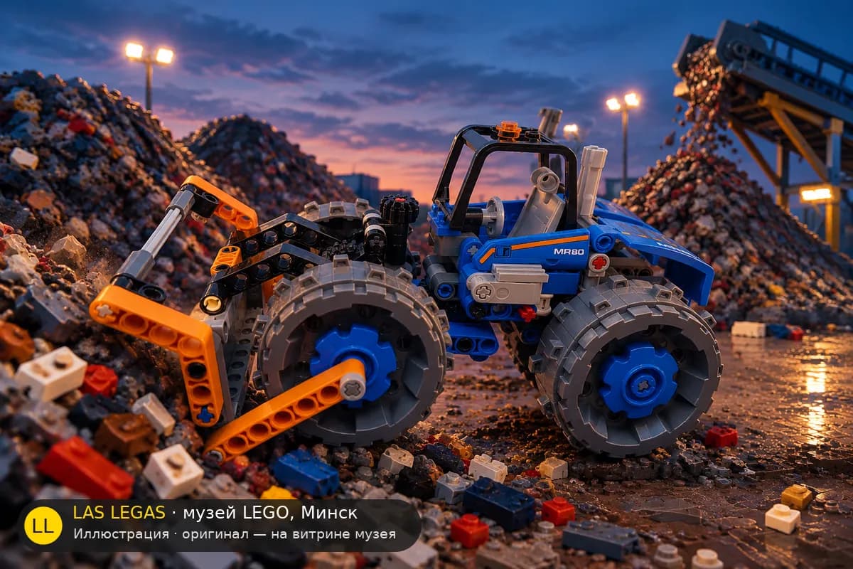 Иллюстрация: LEGO 42071 Бульдозер-уплотнитель в диораме своего сюжета