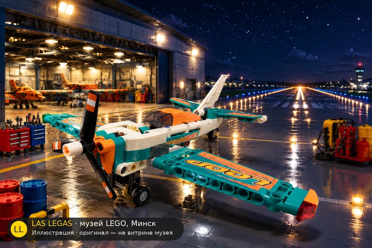 Иллюстрация: LEGO 42117 Гоночный самолёт в диораме своего сюжета