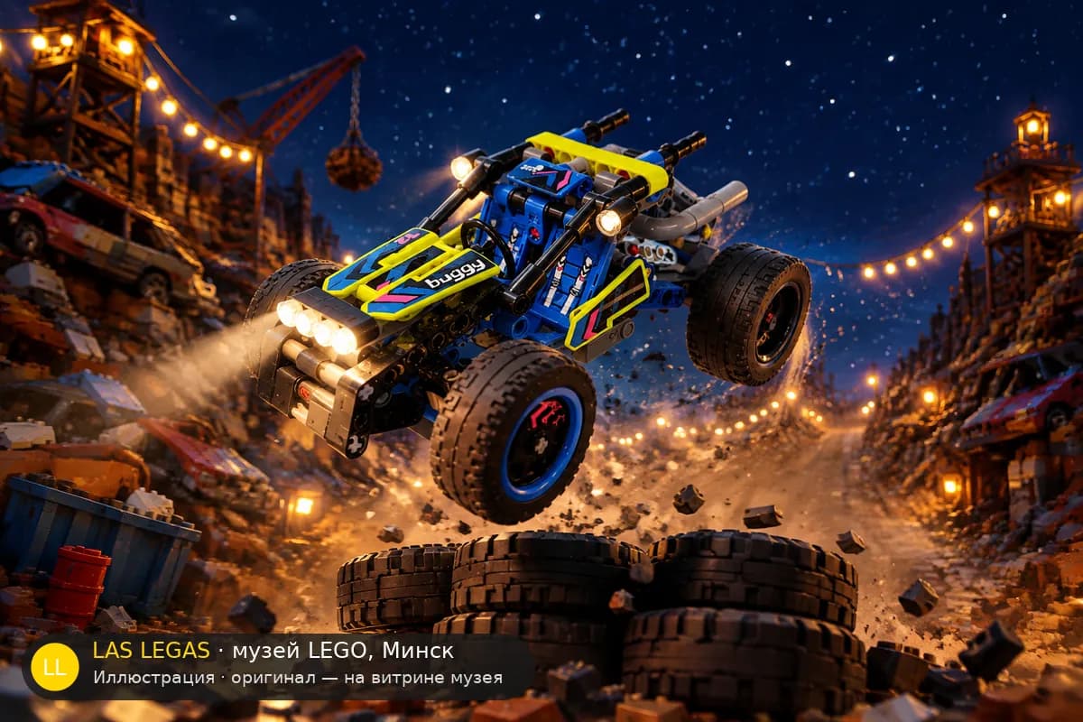 Иллюстрация: LEGO 42164 Внедорожный гоночный багги в диораме своего сюжета