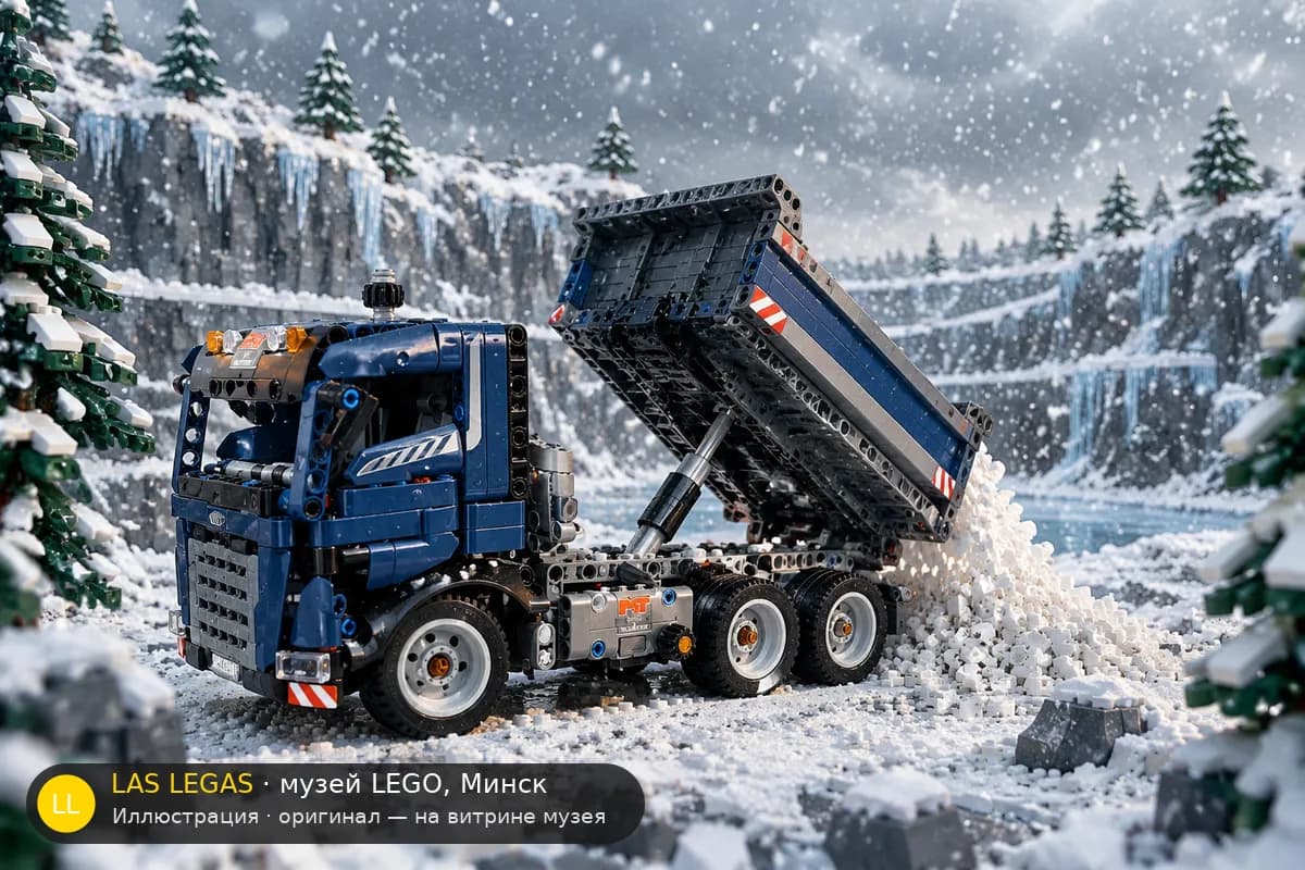 Иллюстрация: LEGO 42203 Самосвал в диораме своего сюжета