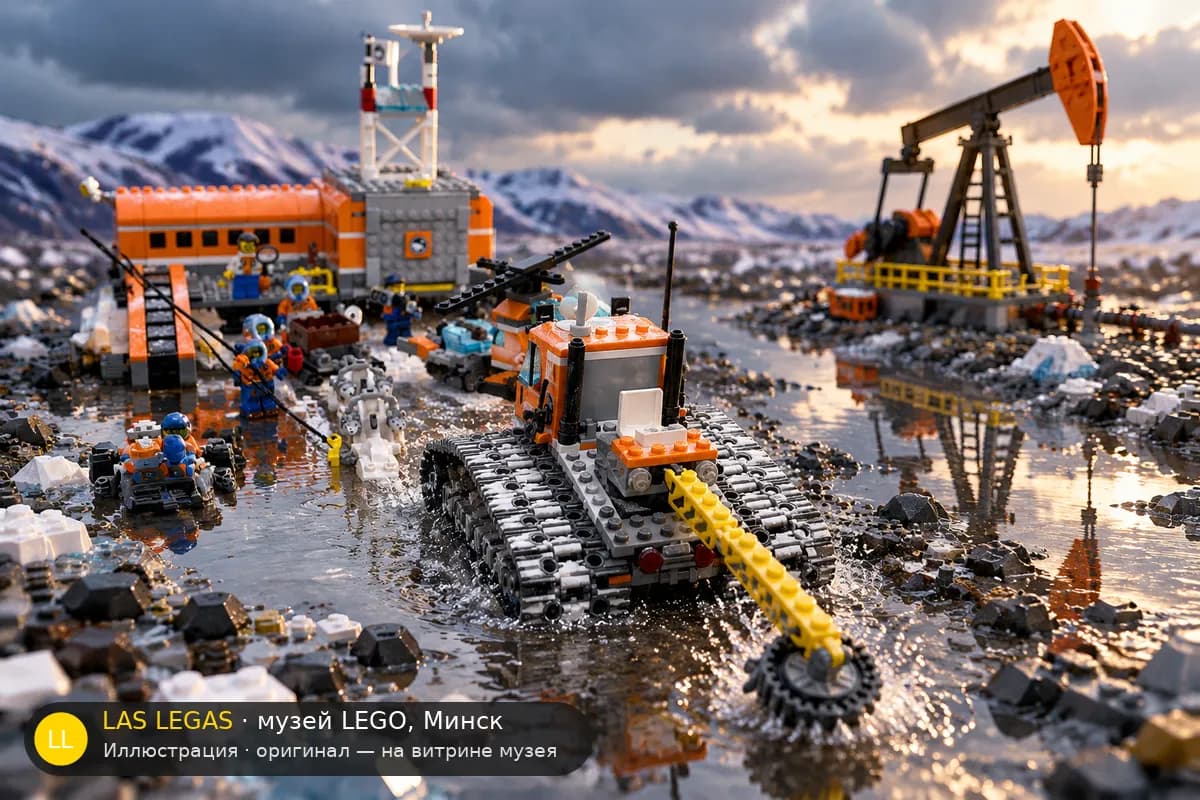 Иллюстрация: LEGO 60036 Арктическая база в диораме своего сюжета