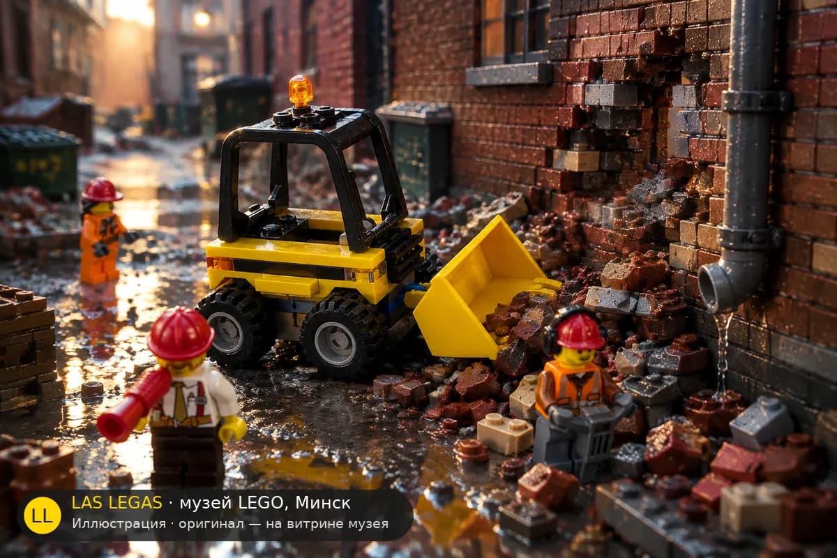 Иллюстрация: LEGO 60072 Строительная команда в диораме своего сюжета