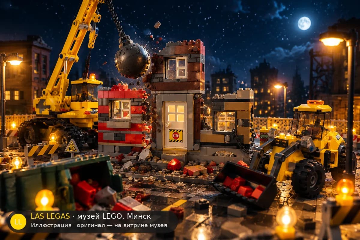 Иллюстрация: LEGO 60076 Строительная площадка в диораме своего сюжета