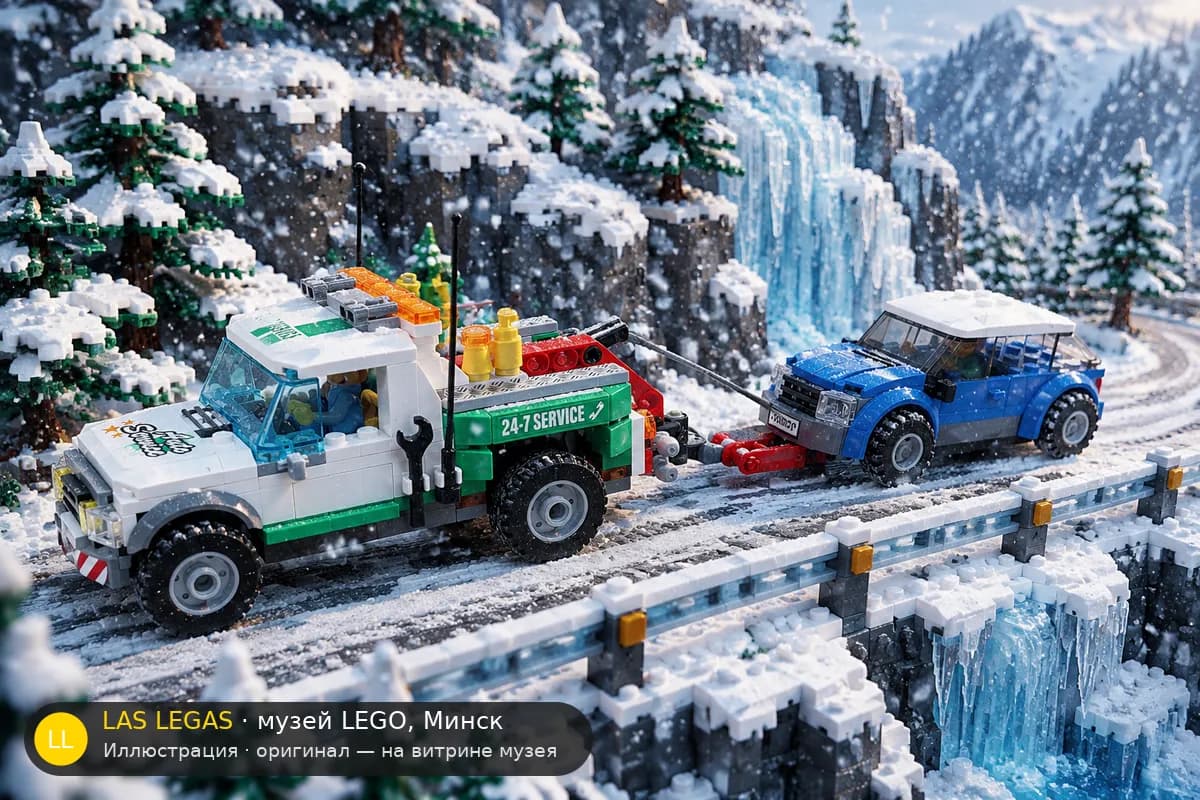 Иллюстрация: LEGO 60081 Эвакуатор в диораме своего сюжета