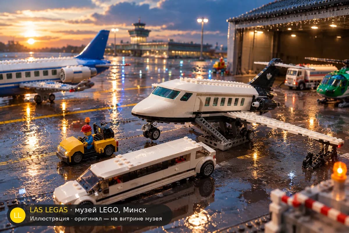 Иллюстрация: LEGO 60102 Аэропорт: VIP-обслуживание в диораме своего сюжета