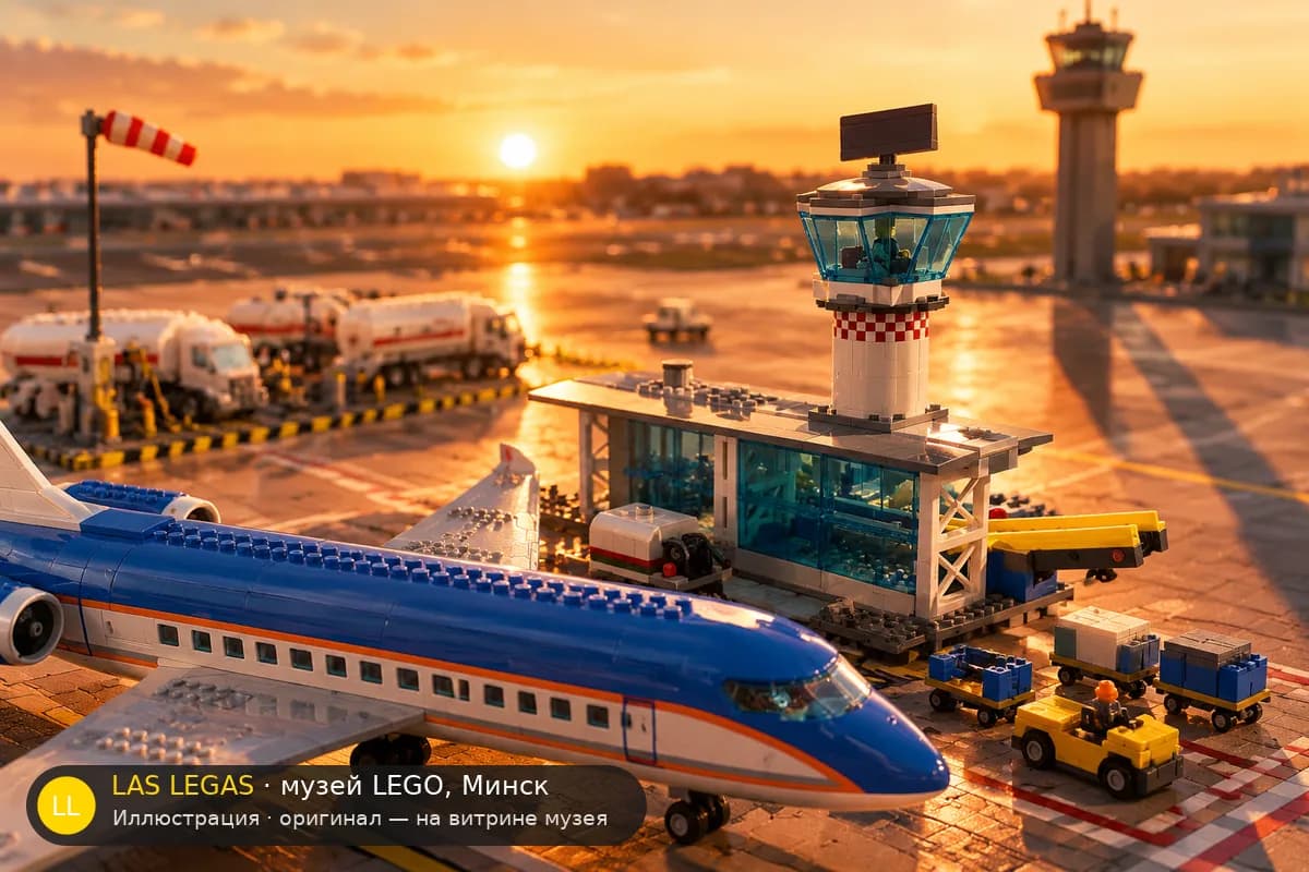 Иллюстрация: LEGO 60104 Аэропорт: пассажирский терминал в диораме своего сюжета