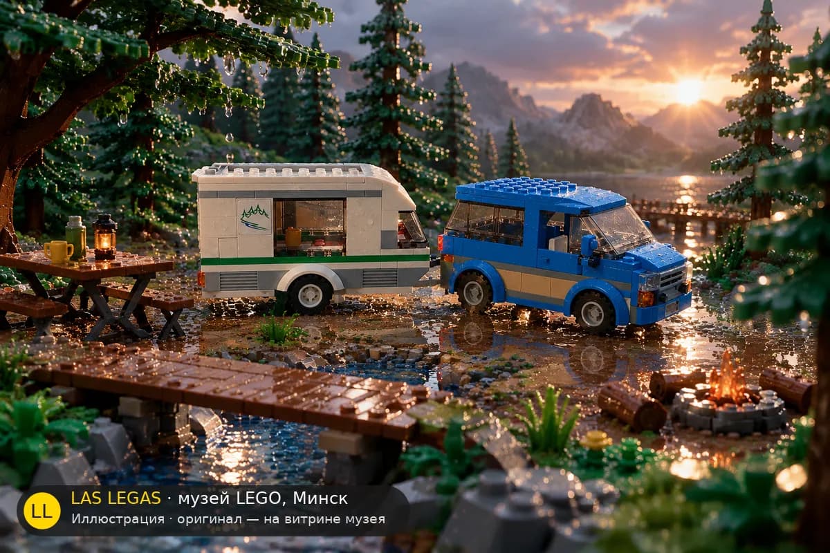 Иллюстрация: LEGO 60117 Дом на колёсах в диораме своего сюжета
