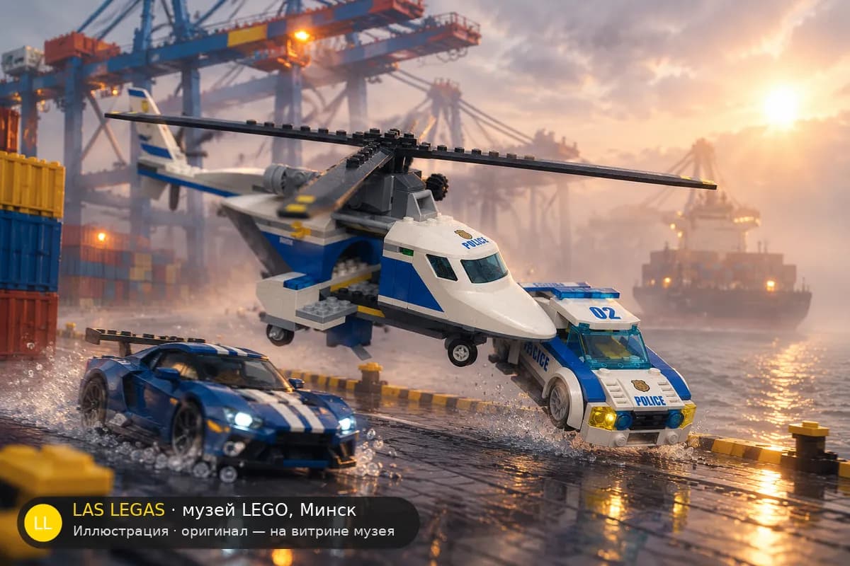 Иллюстрация: LEGO 60138 Скоростная погоня в диораме своего сюжета
