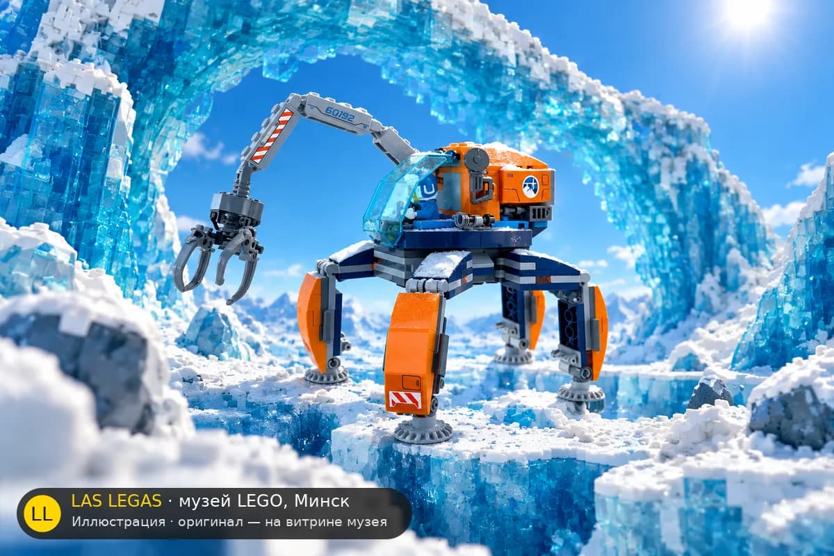 Иллюстрация: LEGO 60192 Арктический ледовый вездеход в диораме своего сюжета