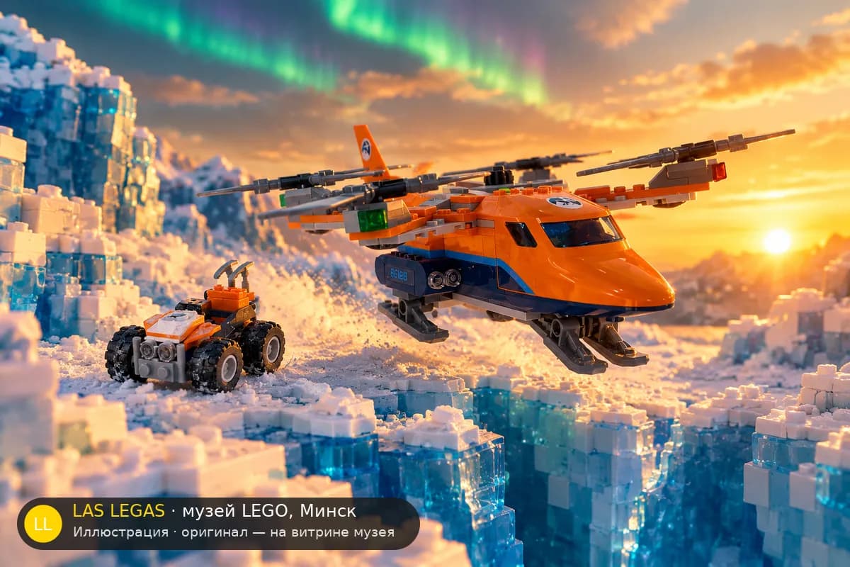 Иллюстрация: LEGO 60193 Арктический воздушный транспорт в диораме своего сюжета