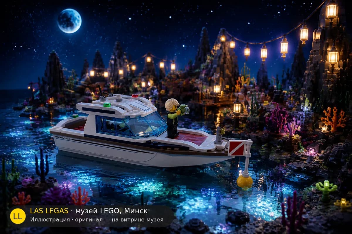 Иллюстрация: LEGO 60221 Погружающаяся яхта в диораме своего сюжета