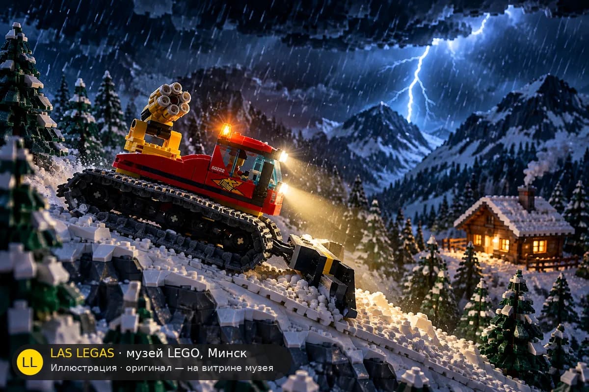 Иллюстрация: LEGO 60222 Снегоуборочная машина в диораме своего сюжета