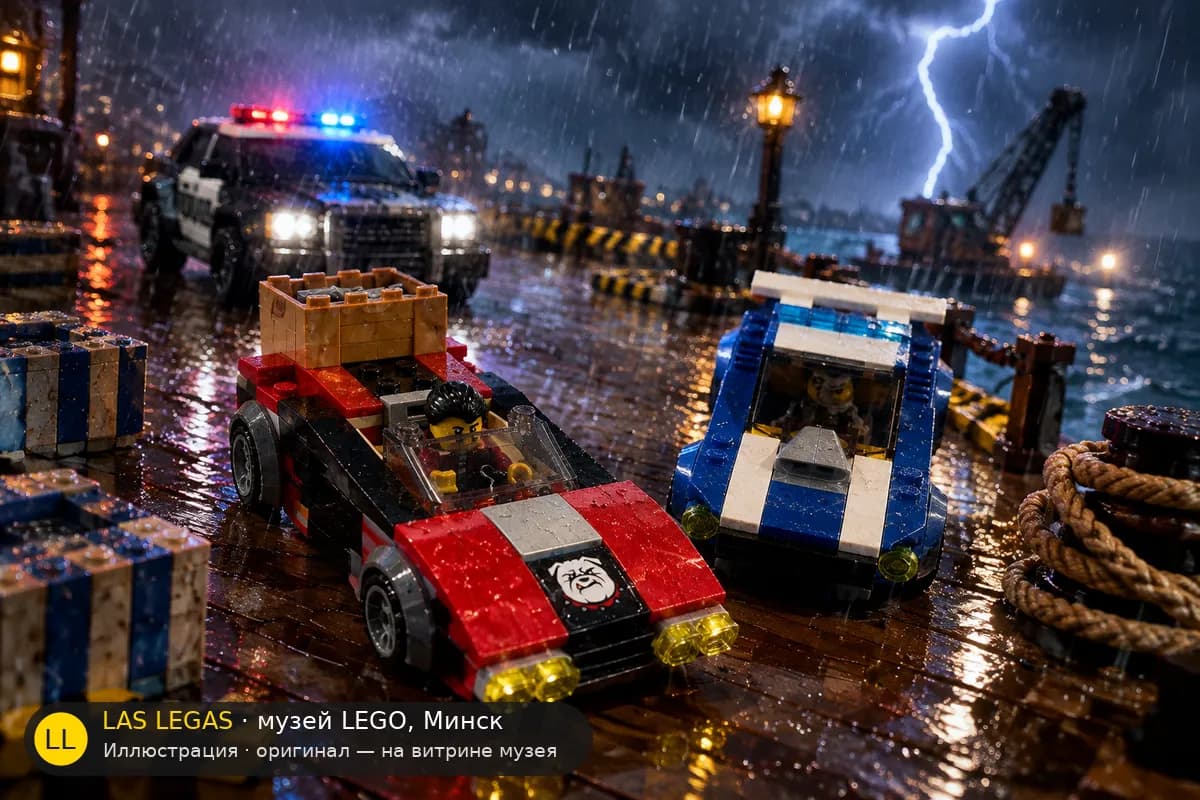 Иллюстрация: LEGO 60242 Полицейская погоня на шоссе в диораме своего сюжета