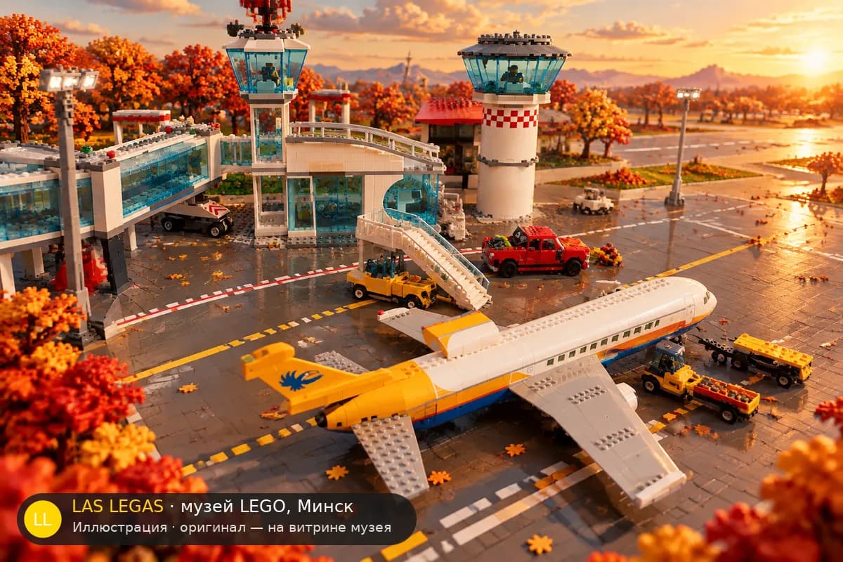 Иллюстрация: LEGO 60262 Пассажирский самолёт в диораме своего сюжета