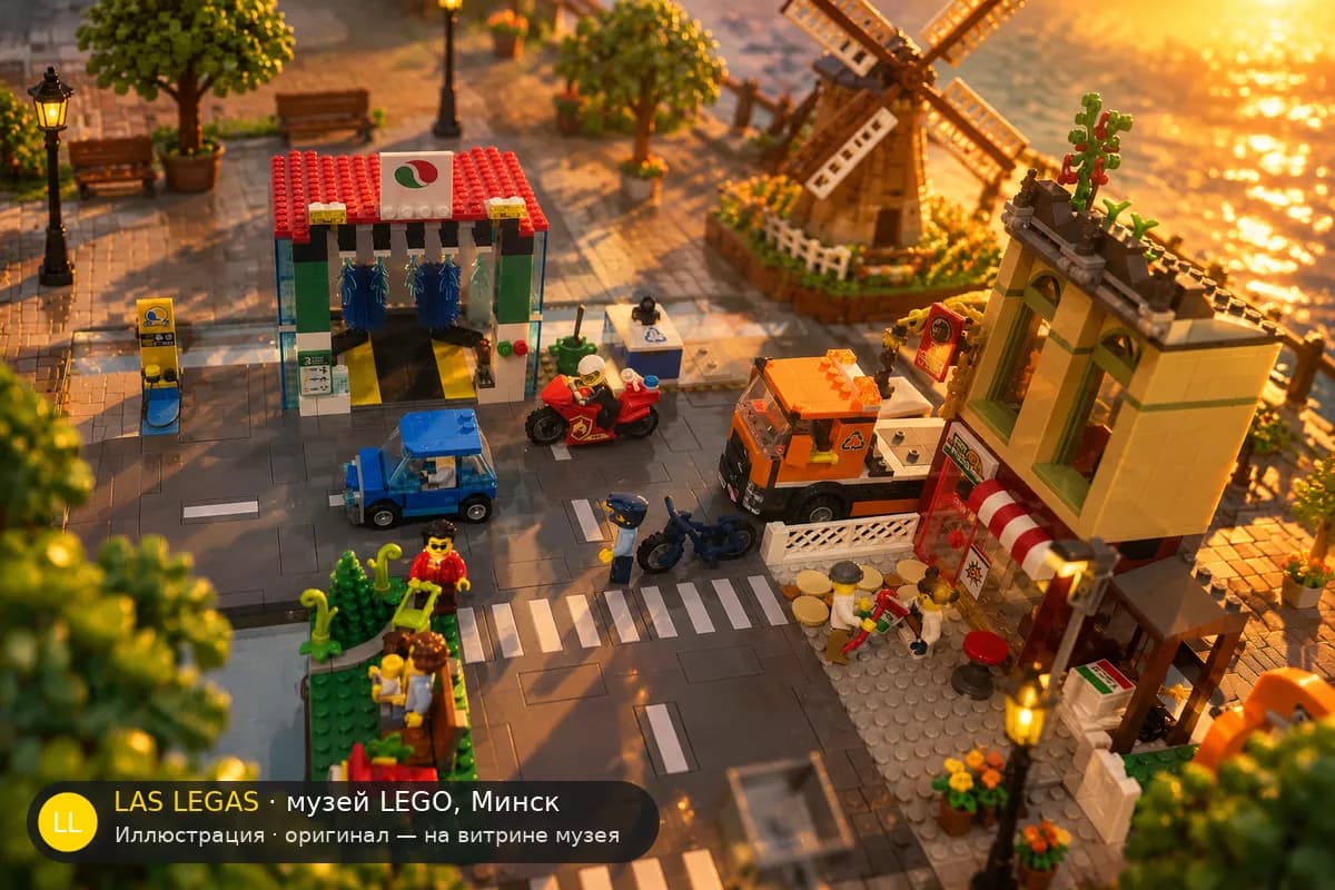 Иллюстрация: LEGO 60292 Городской центр в диораме своего сюжета