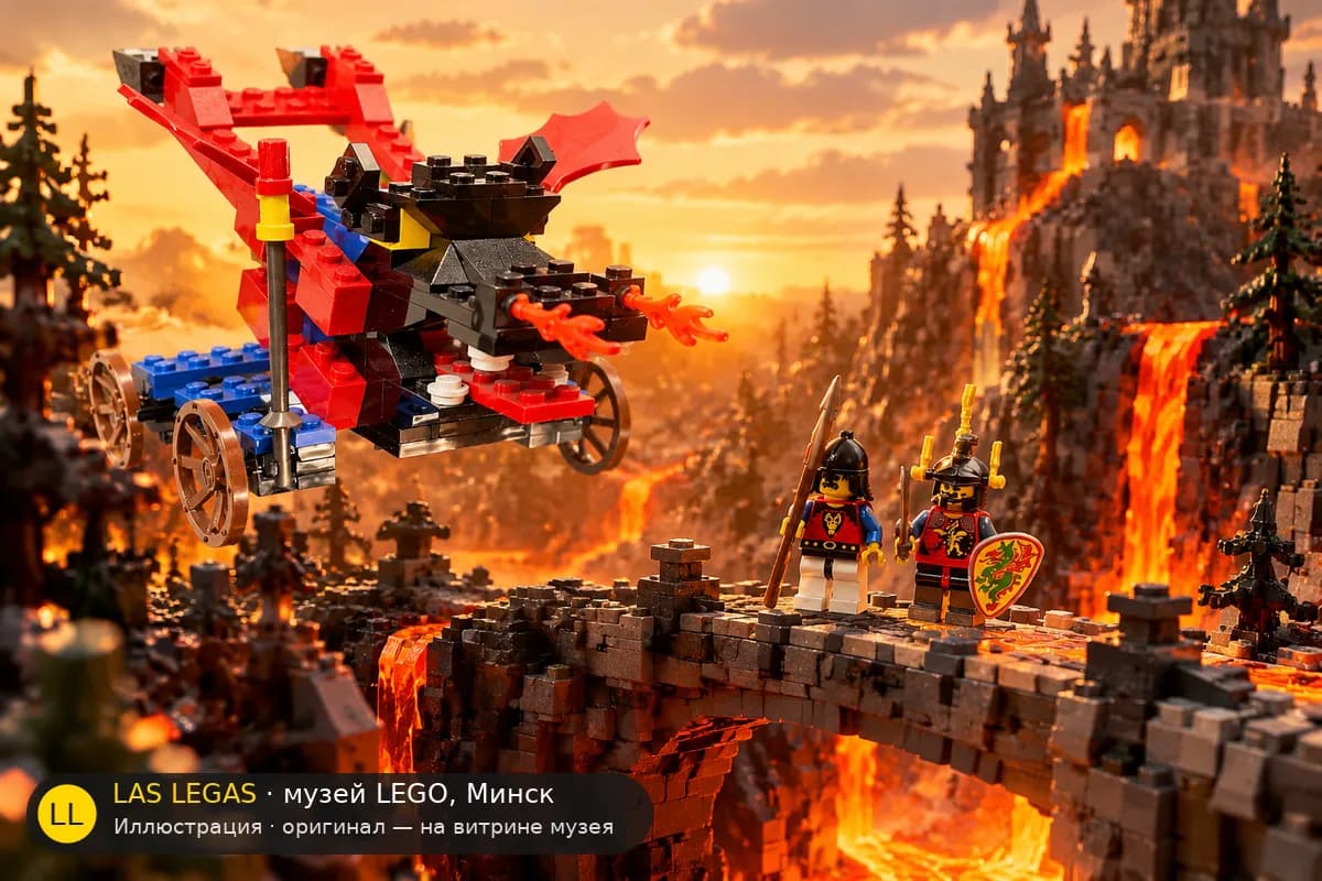 Иллюстрация: LEGO 6043 Защитник драконов в диораме своего сюжета
