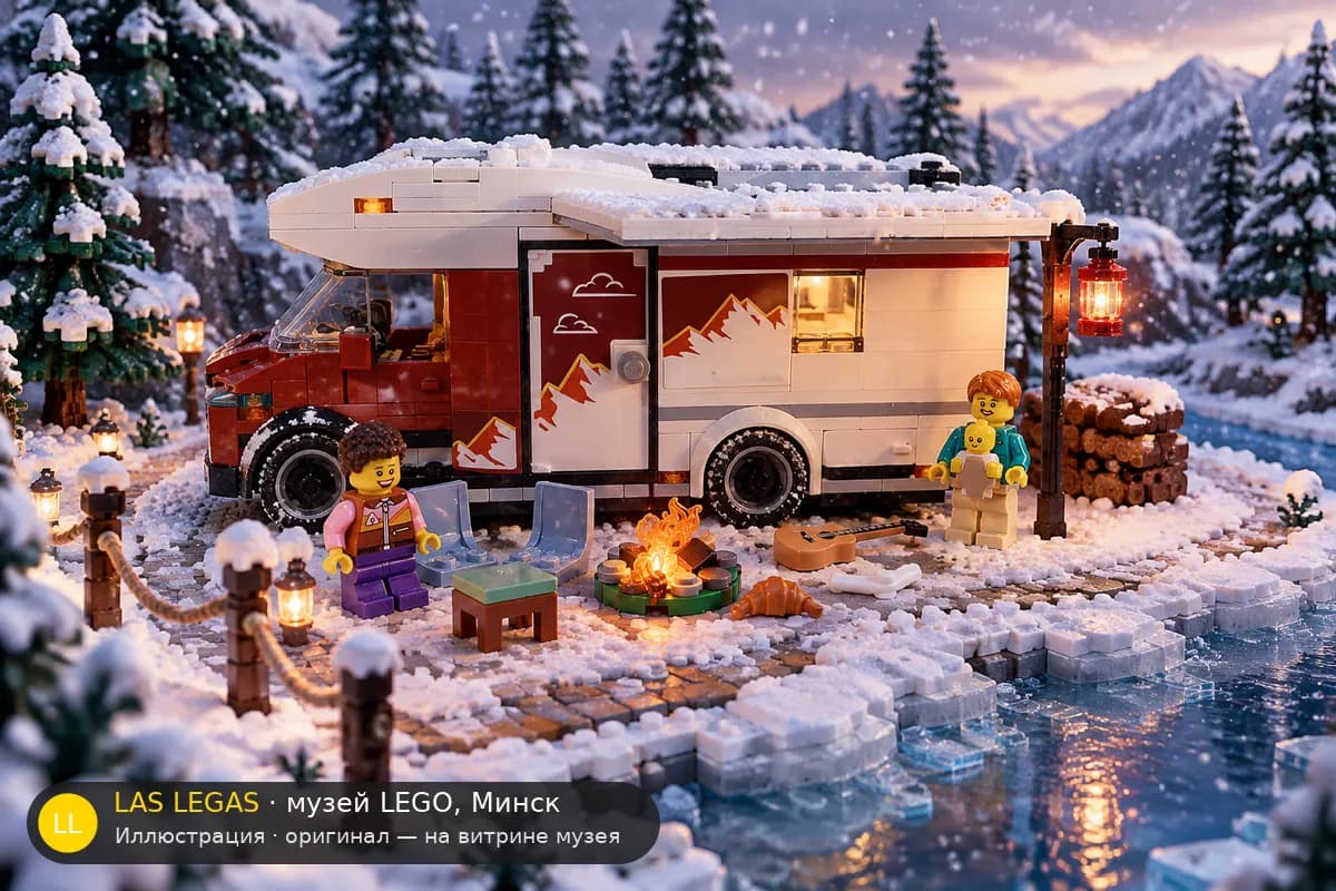 Иллюстрация: LEGO 60454 Дом на колёсах в диораме своего сюжета