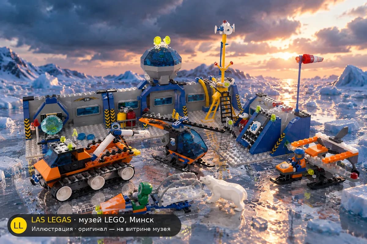 Иллюстрация: LEGO 6575 Полярная база в диораме своего сюжета