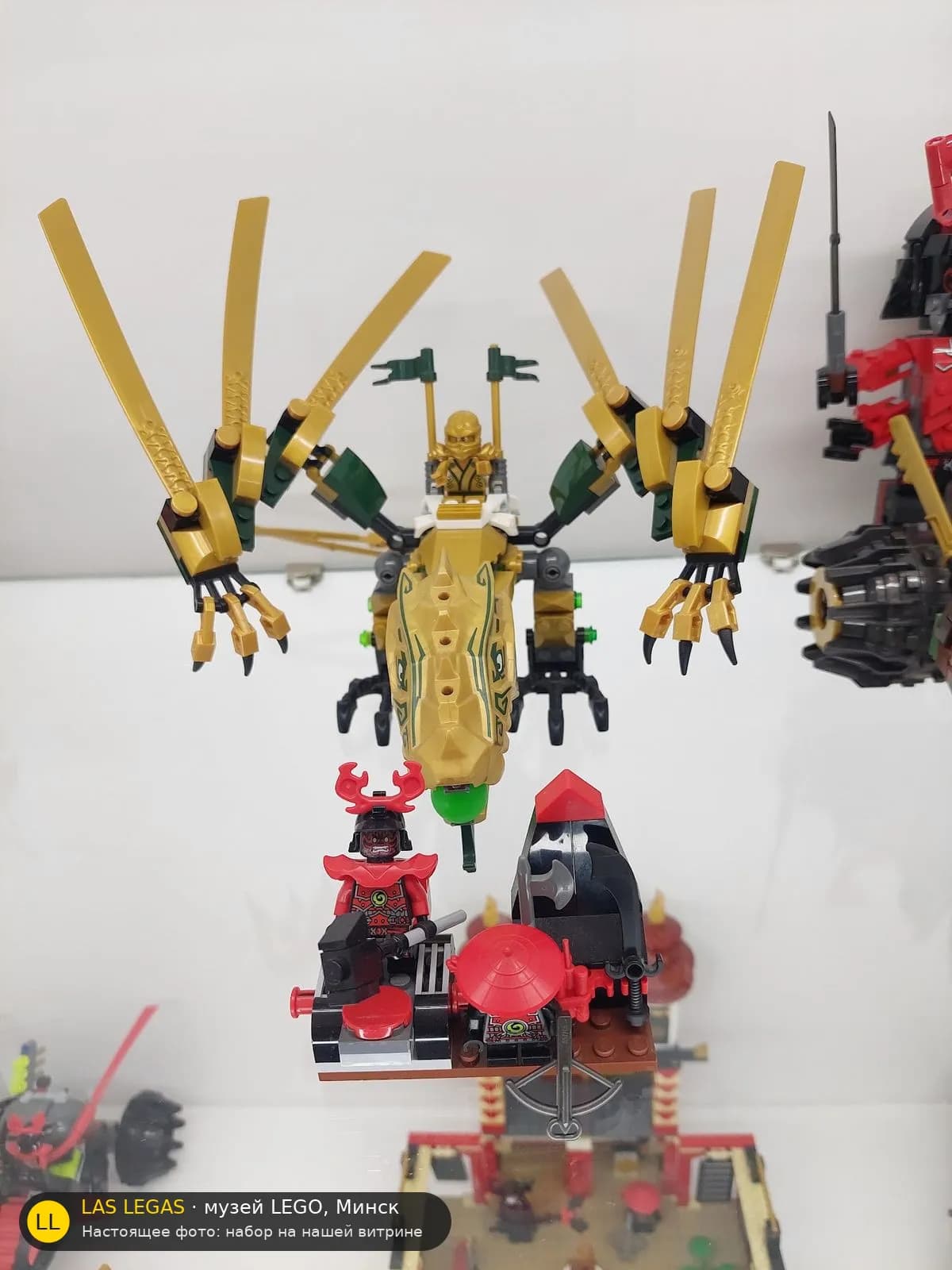 LEGO 70503 Золотой дракон (The Golden Dragon) на витрине музея Las Legas