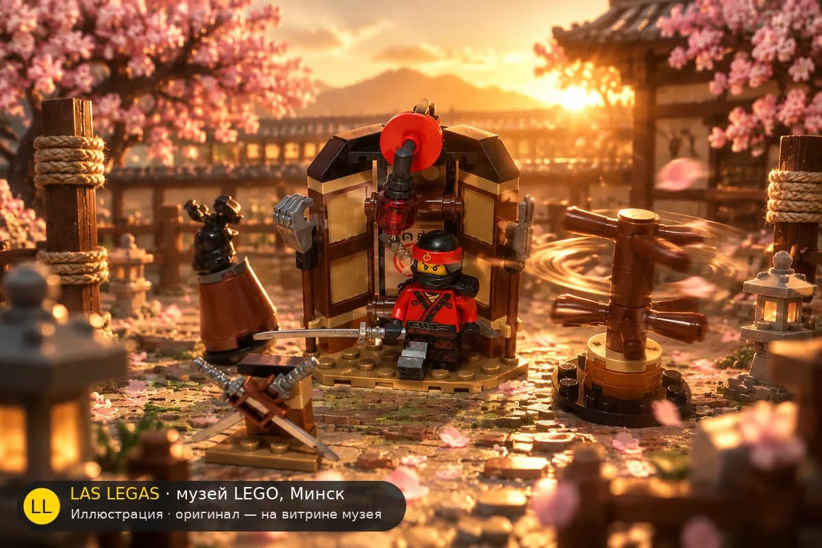 Иллюстрация: LEGO 70606 Тренировка Спинджицу в диораме своего сюжета