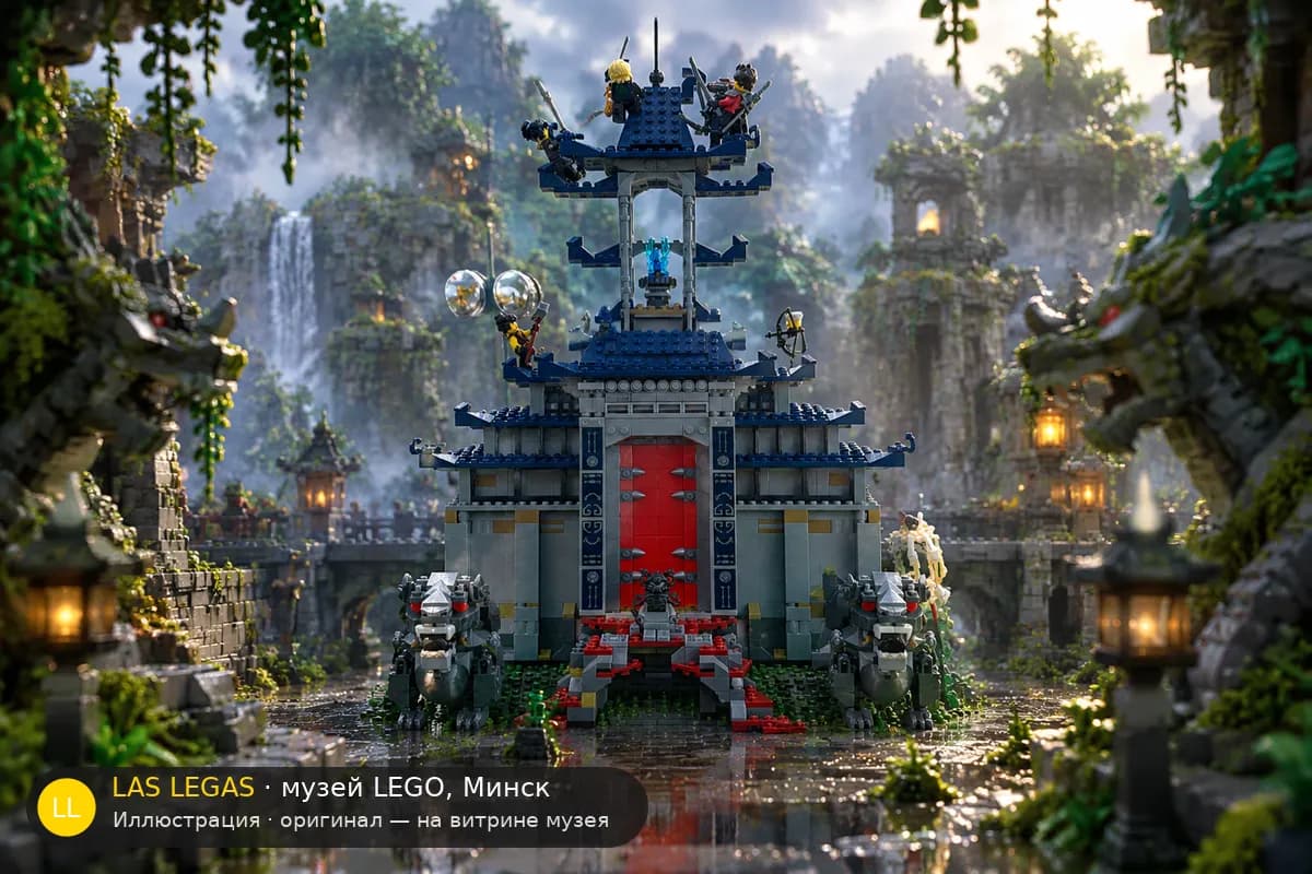 Иллюстрация: LEGO 70617 Храм Абсолютного Оружия в диораме своего сюжета